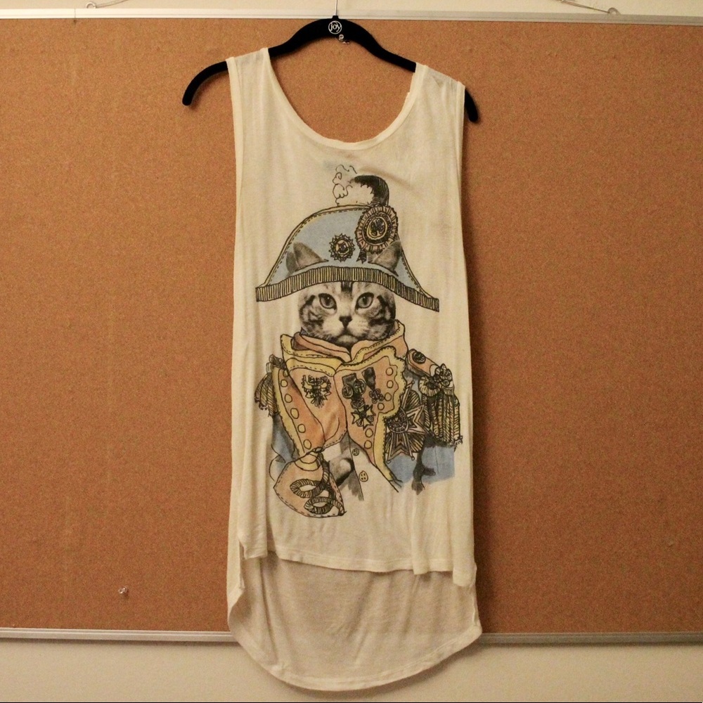 Flowy Military Cat Tank Top